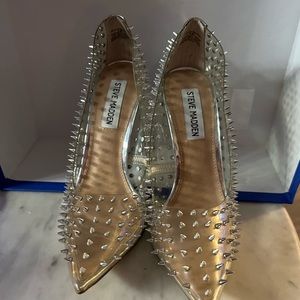 Steve Madden clear studded pumps, never worn✨